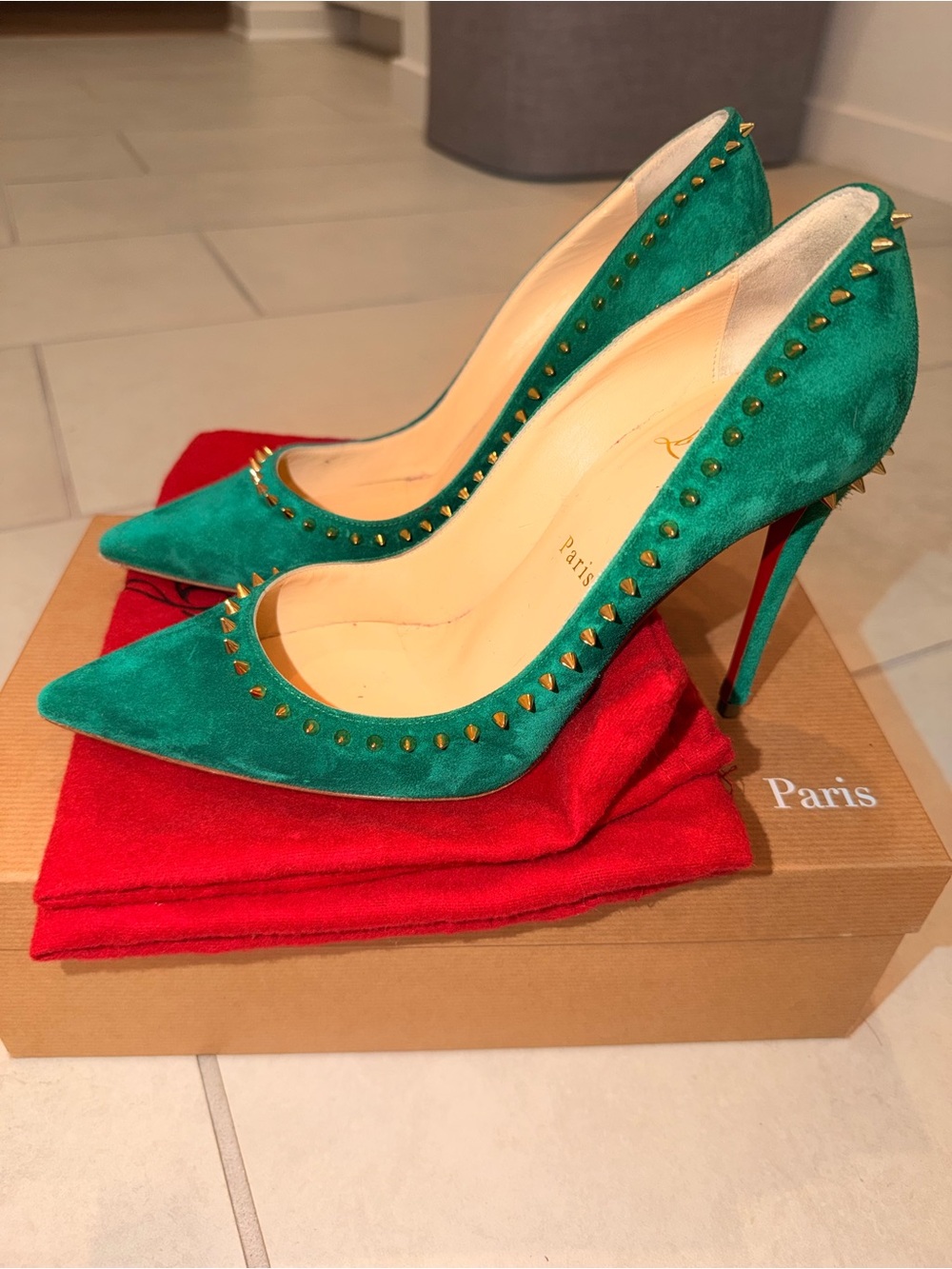 Christian Louboutin ANJALINA 100 VEAU VELOURS - Picture 2 of 9
